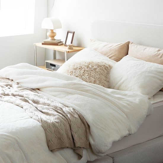 홈랩 극세사 밍크풀세트 (이불+베개커버+패드) 2color