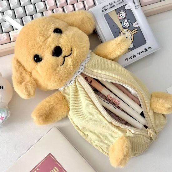 카피바라 강아지 생선 인형 캐릭터 천 필통 케이스