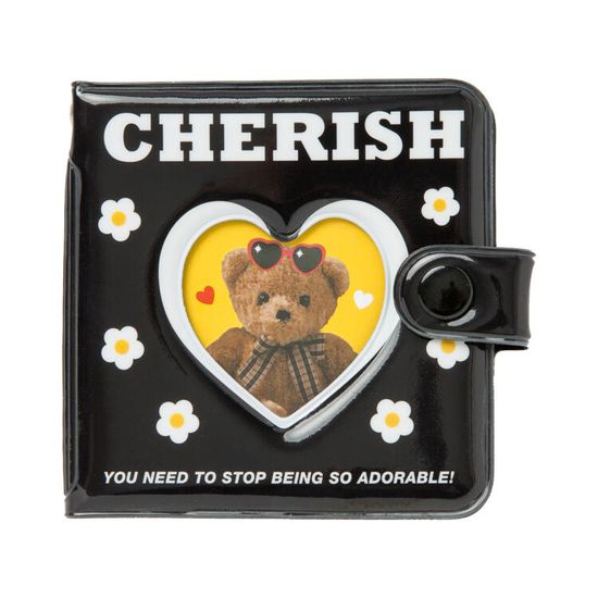 아트박스 반지갑 블랙 곰인형 에나멜