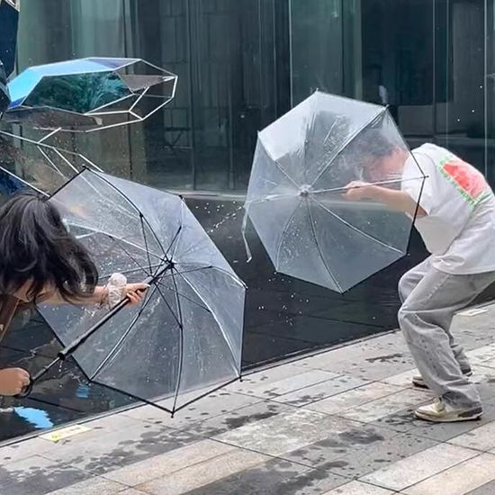 투명 우산 물총 방패 수동 펌프 스틱 워터건 워터밤
