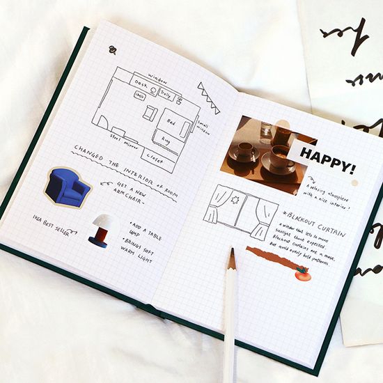 프리즘 280 모눈 양장 노트 (B6, 32절)