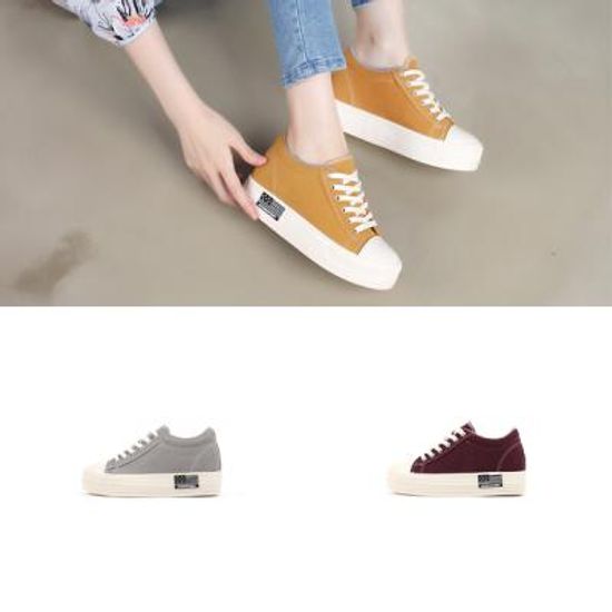 [애슬릿]클래식 통굽 캔버스 키높이 스니커즈