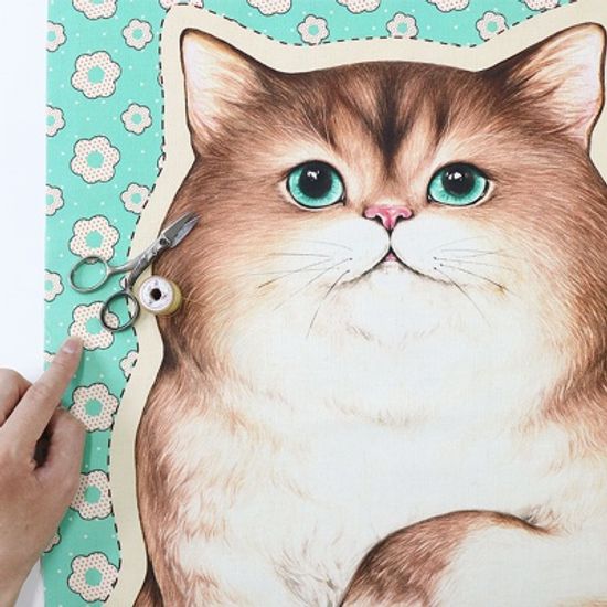 DIY패브릭 - 박스 아기고양이 (점보사이즈)