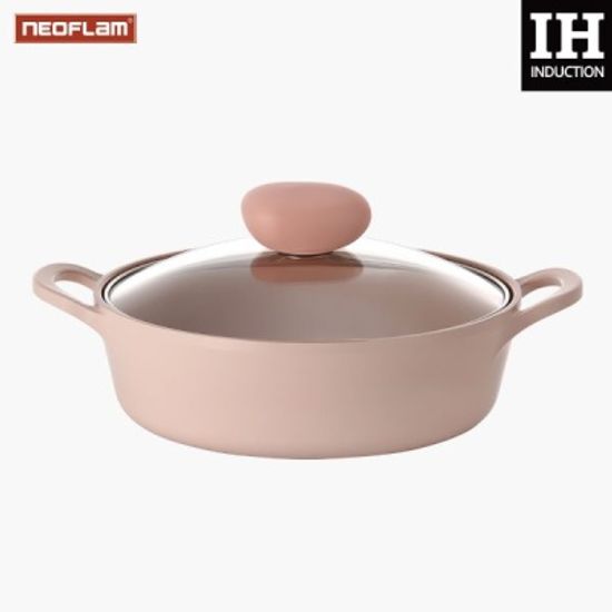 [네오플램] 샤베트 인덕션 22cm 유리뚜껑 전골냄비