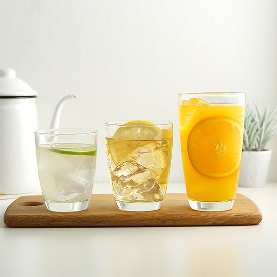 럭키글라스 커브텀블러 유리컵 362ml