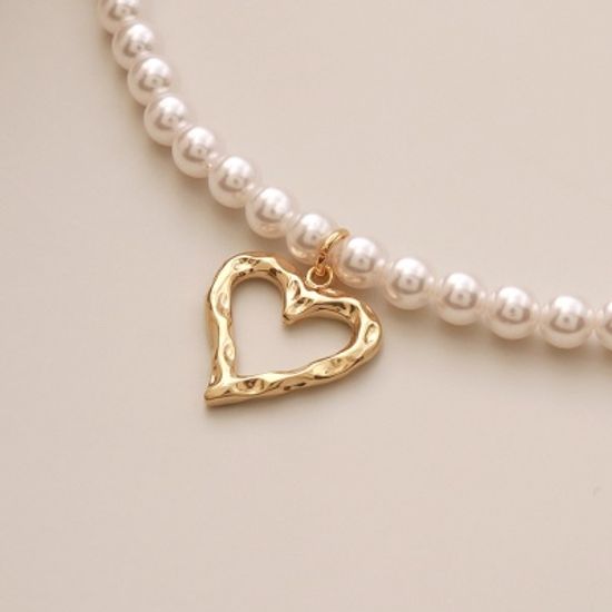 [선물포장] 빈티지 하트 탄생석 진주 목걸이