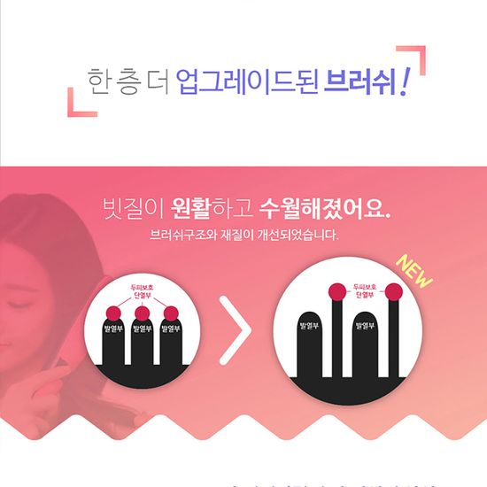 NASV 나스브 뷰티스타 슬림 2 빗 브러쉬 고데기