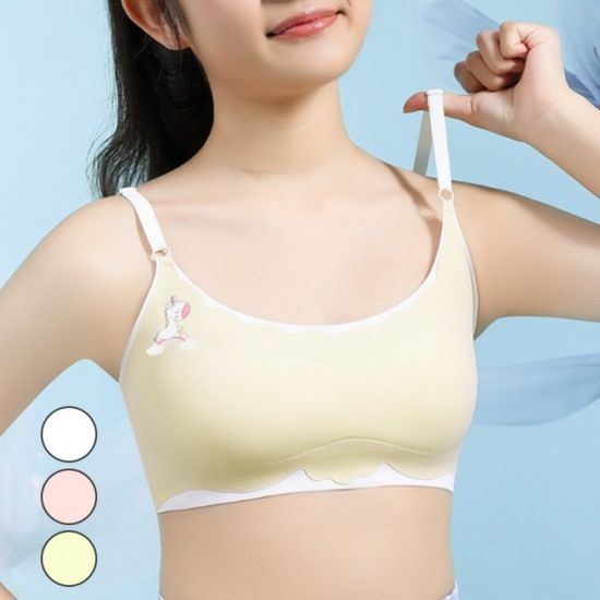 주니어 스포츠브라 여아 여중생 학생 노라인 무봉제 