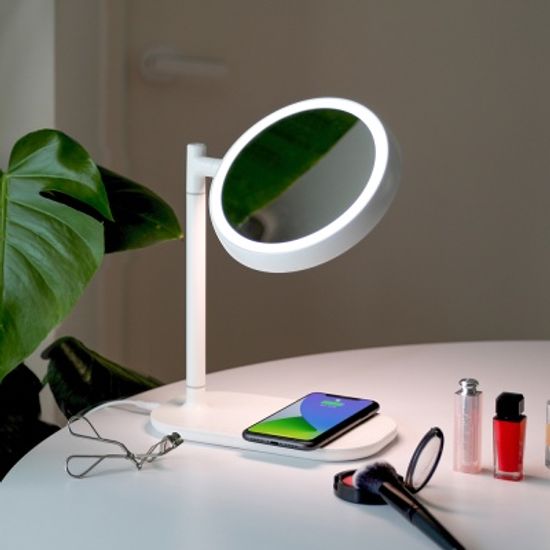 [무아스] 무선충전 LED 거울 멀티 무드등 2면 발광