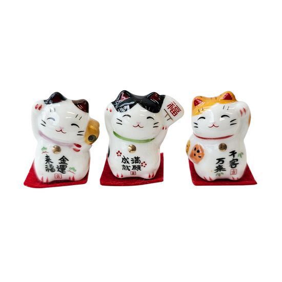 미니 마네키네코 도자기 고양이 3p set