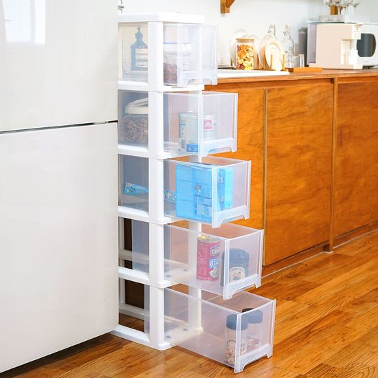 모던 틈새 슬림 서랍장 5단 (바퀴별매) 옷 수납장