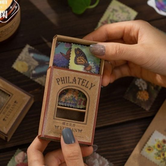 레트로 빈티지 우편배달부 스타일 박스 스티커