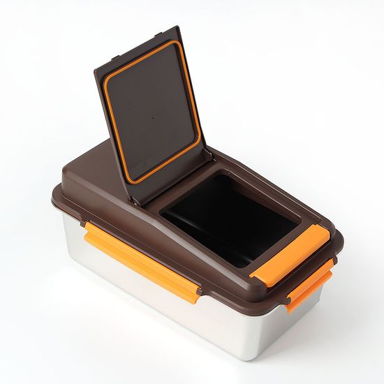 [온프레시] 304스텐 밀폐 쌀통 5kg 원터치 잡곡보관통