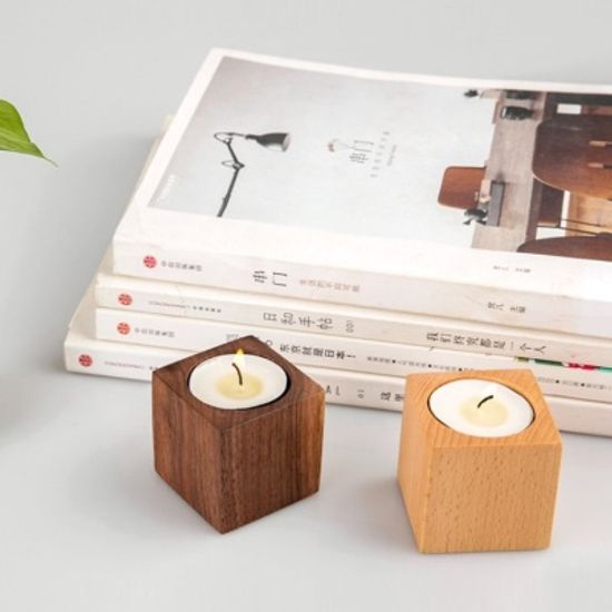 우드 티라이트 양초홀더 캔들케이스