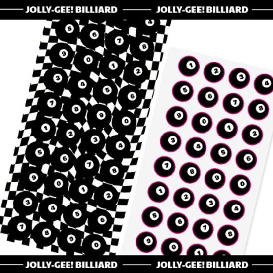 [졸리지 스튜디오] B/W 당구공 씰스티커_숫자