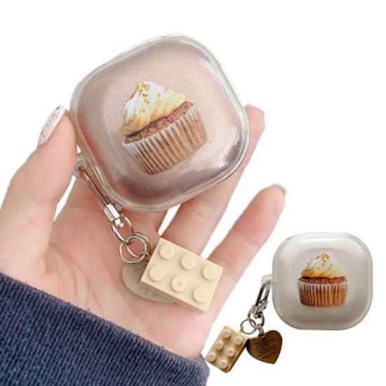 갤럭시 버즈2 프로 라이브 케이크 투명 글리터 케이스