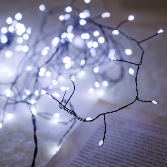 LED 지네 전구 200구 세트 (화이트 6m - 콘센트형)