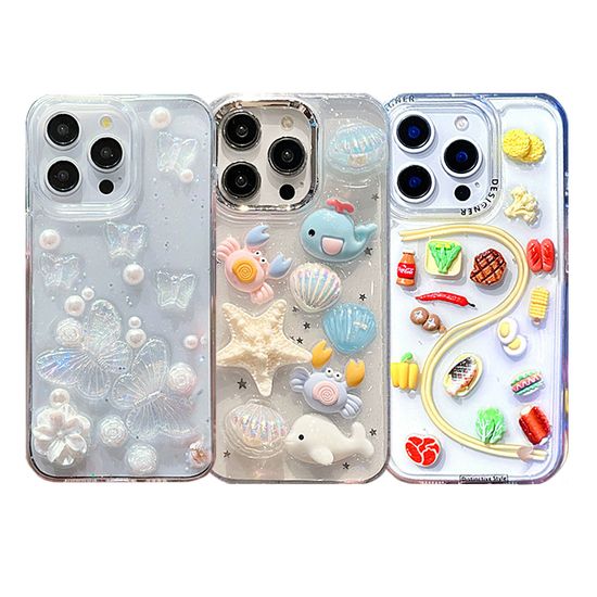 아이폰 16 15 14 13 프로 맥스 음식 나비 레진 케이스