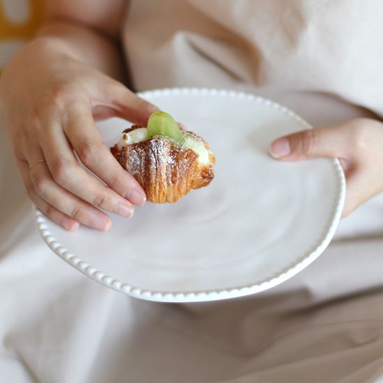 프렌치 감성 블랑 도트 플레이트 S 사이즈 접시