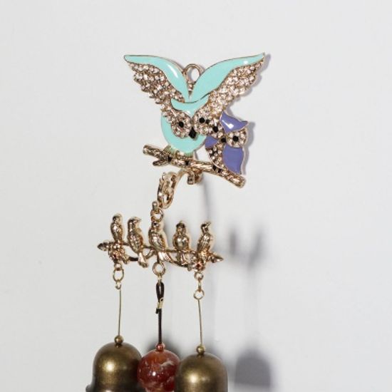 엔틱메탈 큐빅 부엉이 연인  2벨 문종 도어벨-금도금