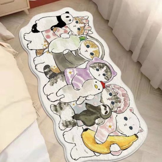 빨아쓰는 고양이 캐릭터 논슬립 러그(폭1.5*길이2m)
