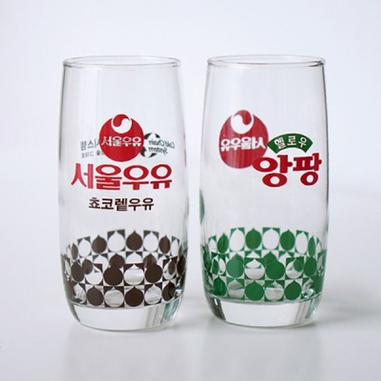 서울우유 홈카페 레트로 빈티지 유리컵 (아이스컵)