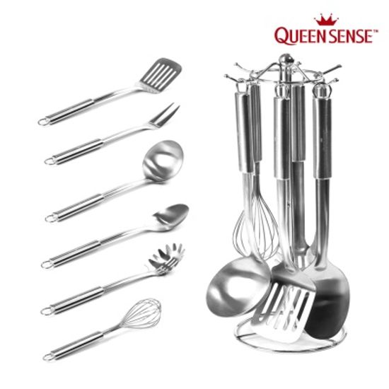 퀸센스 스테인레스 실버 키친툴 조리도구세트 7P