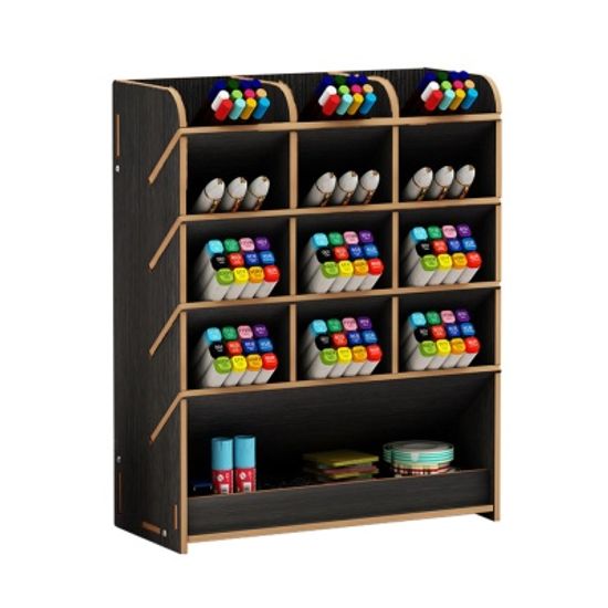 초이스원 12칸 사선 펜꽂이(블랙)/ 책상정리 연필꽂이