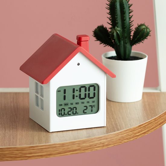 베이지브라운 루미홈 인테리어 LCD 탁상시계