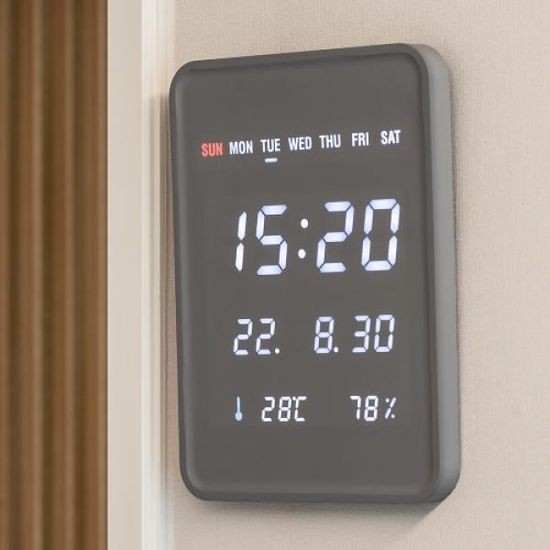 플라이토 루나 우드 데일리 LED 벽시계 ENG JS-108