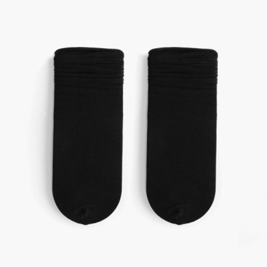 [SOCKS SENSE SET] 패션/여/골지/롤스타킹/BLACK/2입