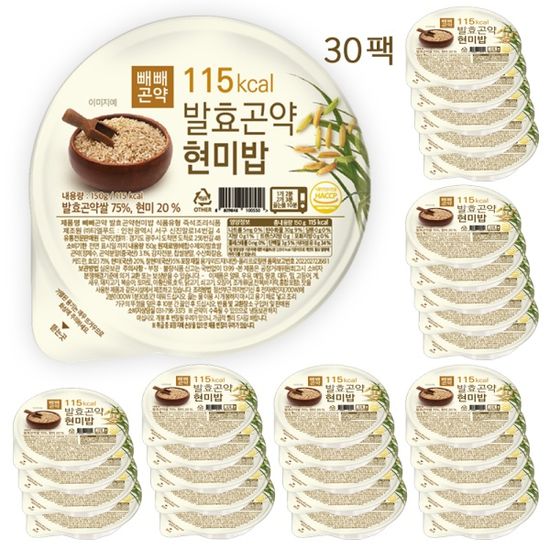 빼빼곤약 115kcal 발효곤약현미밥 150g x 30팩