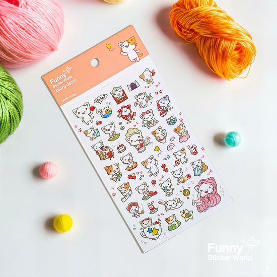 퍼니스티커 C535P 작은 고양이 PVC 다이어리데코