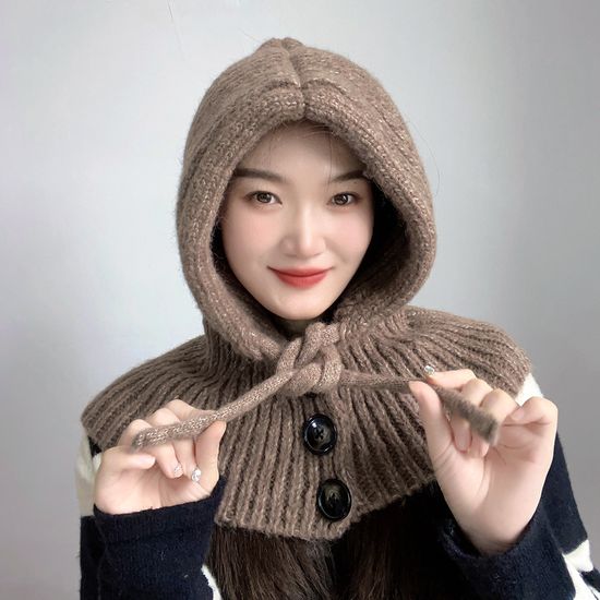 [아일렌]뉴윈터 니트 후드 넥워머(브라운)