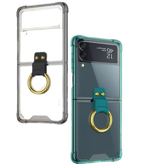 갤럭시 Z플립3 예쁜 골드 핑거링 에어백 투명 케이스