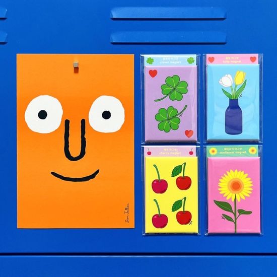 일러스트 마그넷 3종 (냉장고 자석 소품 / 인테리어)