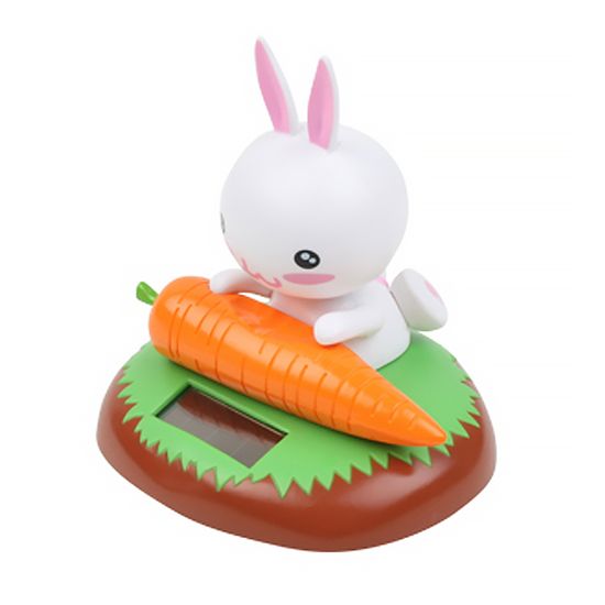 당근 먹는 토끼 태양열 노호혼 차량 인테리어 소품