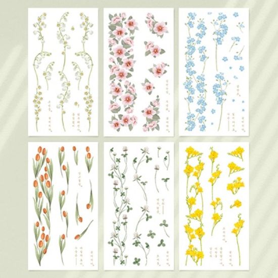 꽃 사이 꽃 스티커 6종 세트