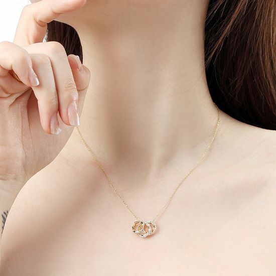 [비쥬홀릭] 실버925 골드도금 트리플 링 목걸이(골드)