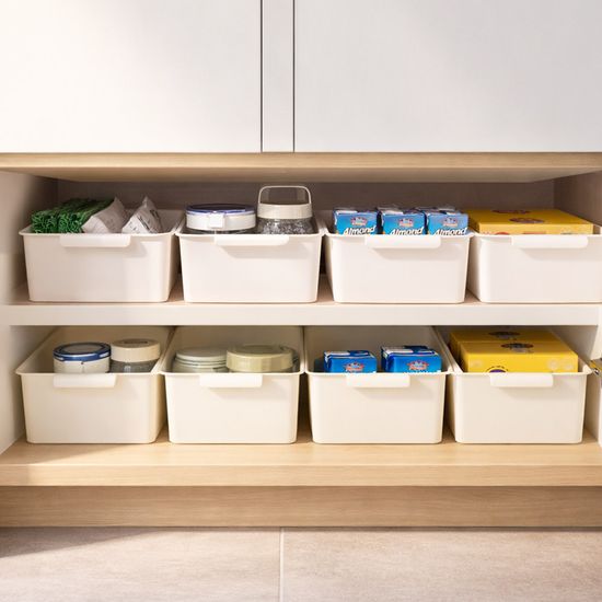 리빙 그립 바스켓 M 8P 손잡이 정리함