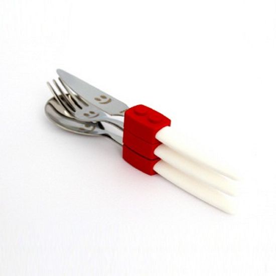 리바도시 트레빔비 클릭[레고] 유아용커트러리 3p셋트[레드]