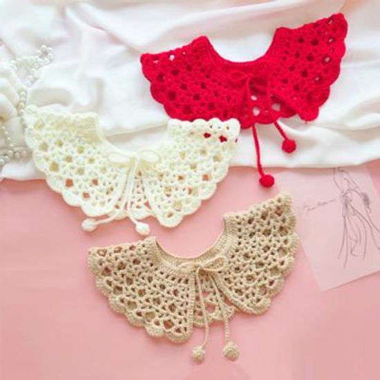 하라로이 손뜨게 니트 레이스 포인트 턱받이 3종 모음