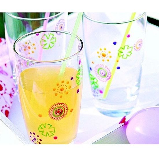 마라부 글라스 4색물감(수성)+아웃라이너+붓 MB1306