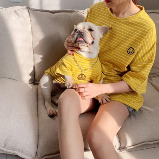 강아지커플룩 견주 올인원 여름옷 실내복 반팔 애견