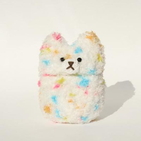 레이지띵 화이트 캔디 베어띵 뜨개 에어팟 케이스