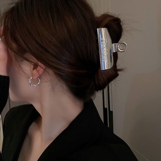 실버 리본 집게핀 고정핀 올림머리 헤어핀 헤어집게