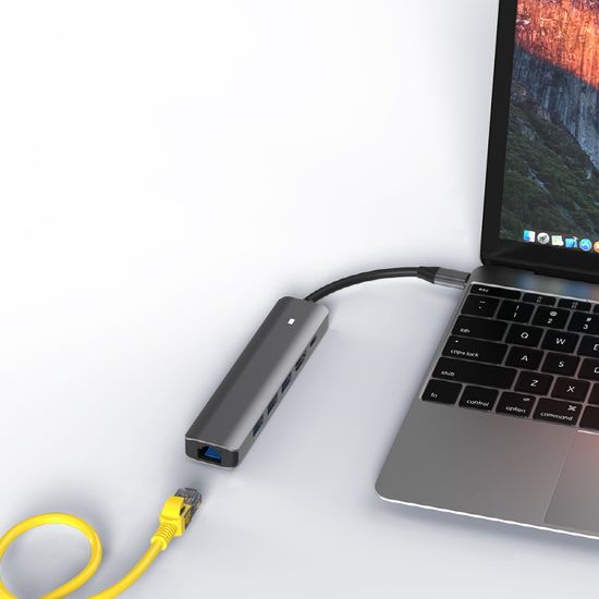 아이노트 C타입 허브 6in1 멀티포트 이더넷 CH61P