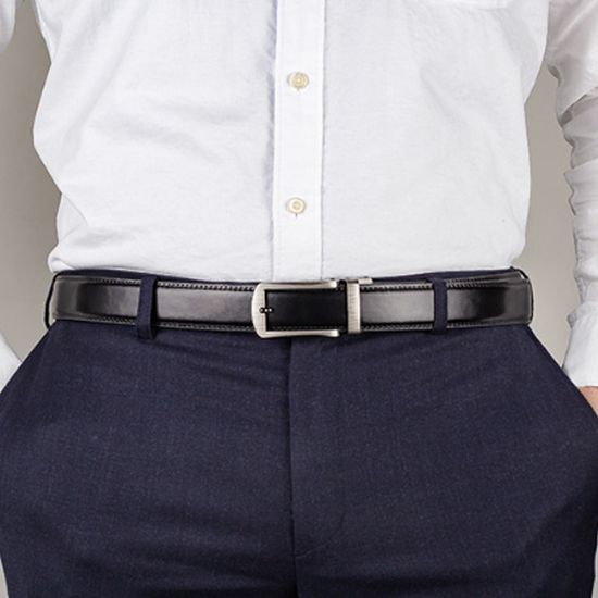 남자 소가죽 오픈형 버클 자동 벨트 BP9131BT
