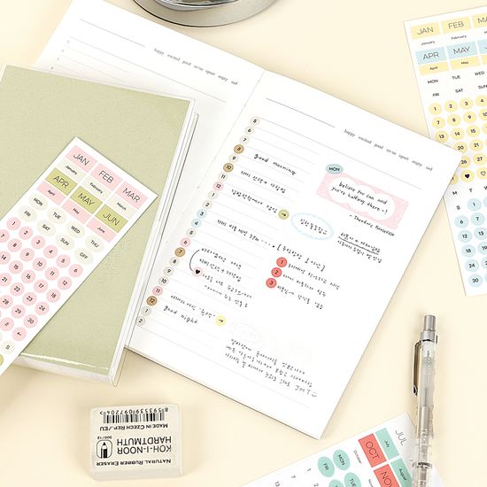 디스앤뎃 다꾸 날짜 요일 숫자 스티커 세트