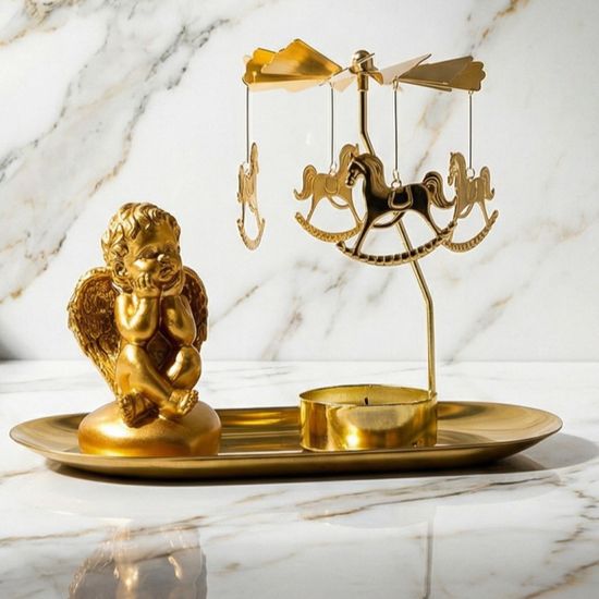 럭키 홀스 회전 캔들 홀더 세트